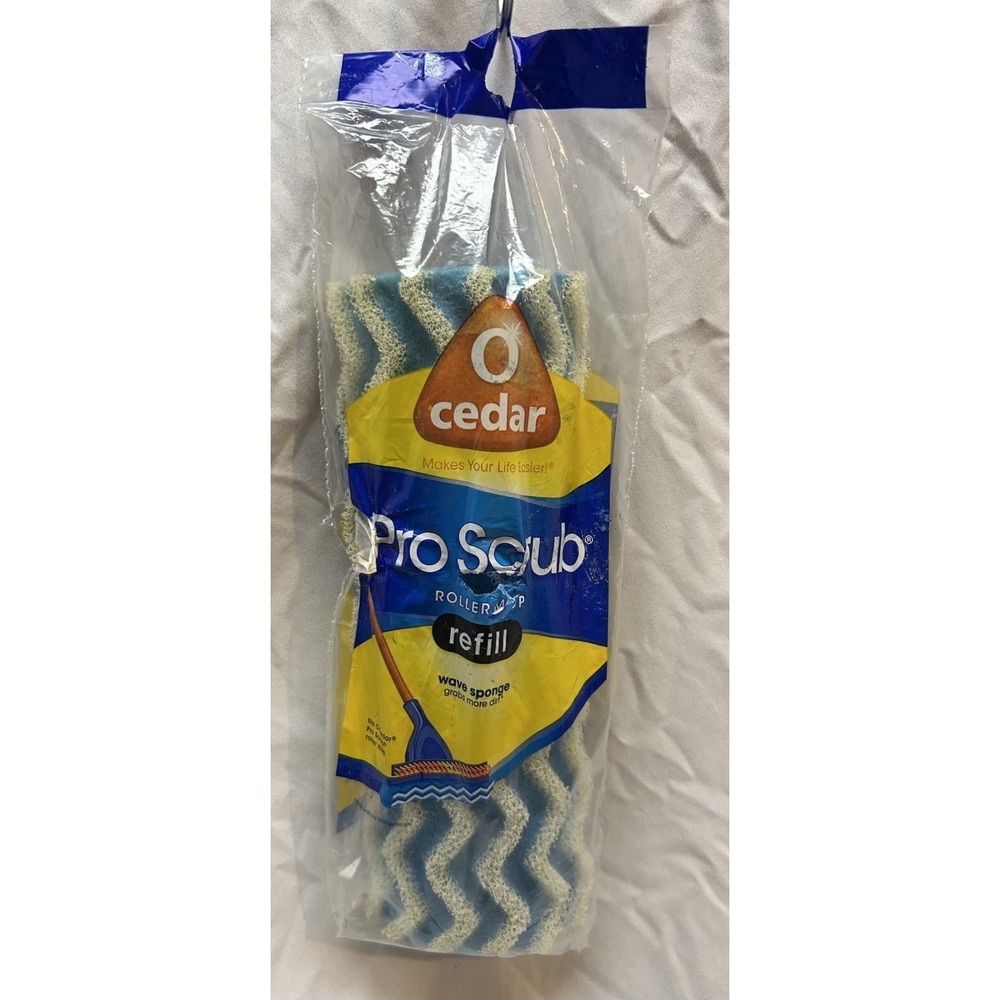 O Cedar Microfiber Pro Scrub Roller Slide On Mop Refill Wave Sponge 10" New
